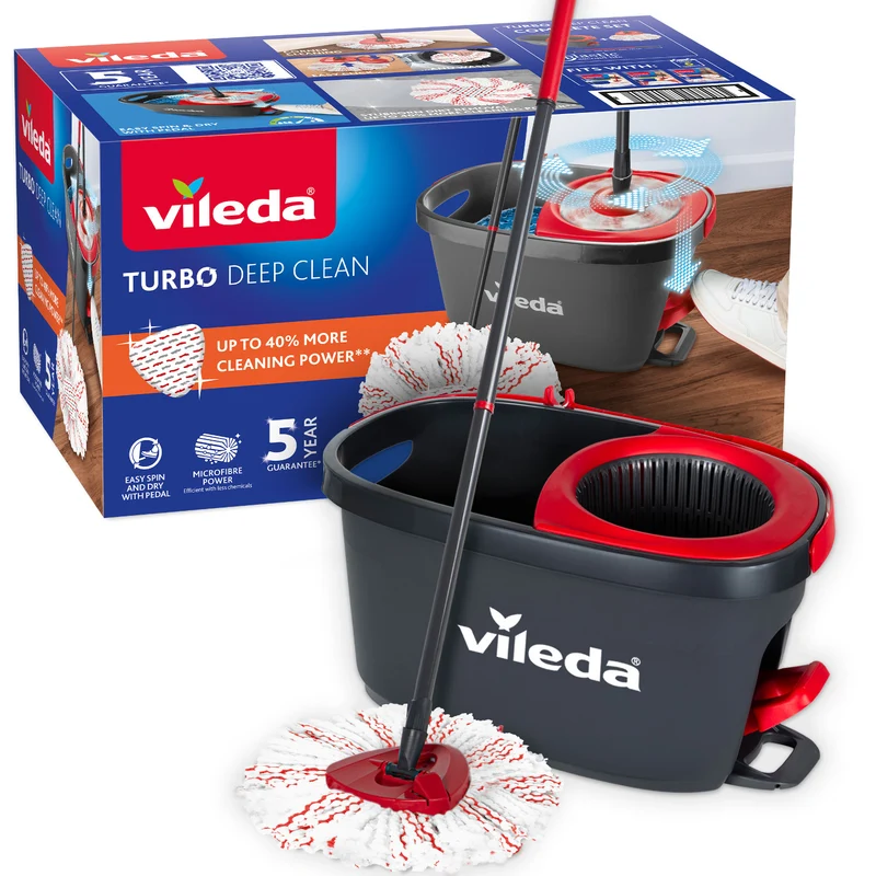 Kit de nettoyage rotatif avec manche et seau Vileda Turbo Deep Clean