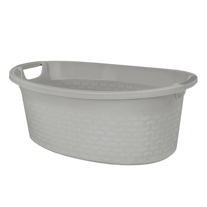 BranQ Cotton bol à linge ovale 60l gris clair
