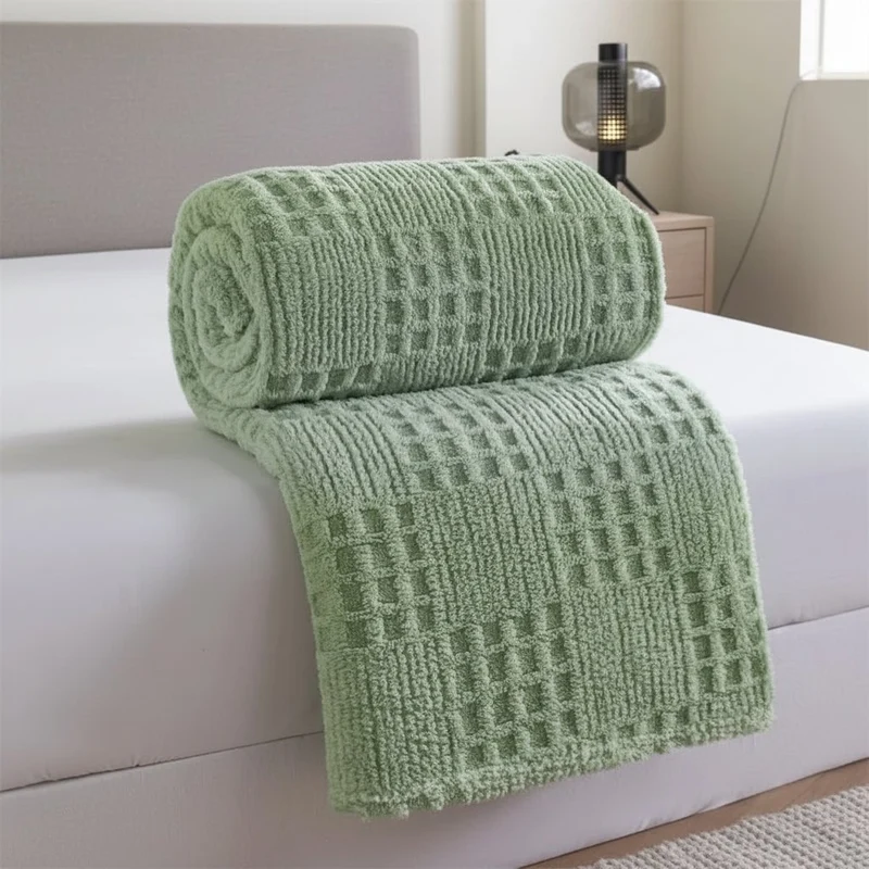 VelvetNest | Luxe Zachte Dikke Wafel Jacquard Dekentje