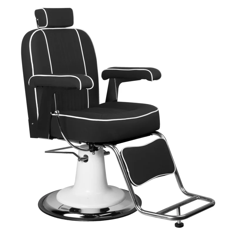 Gabbiano Amadeo Black Barber Chair – Professionele Hydraulische Kappersstoel – Luxe Salonmeubel voor Barbershops