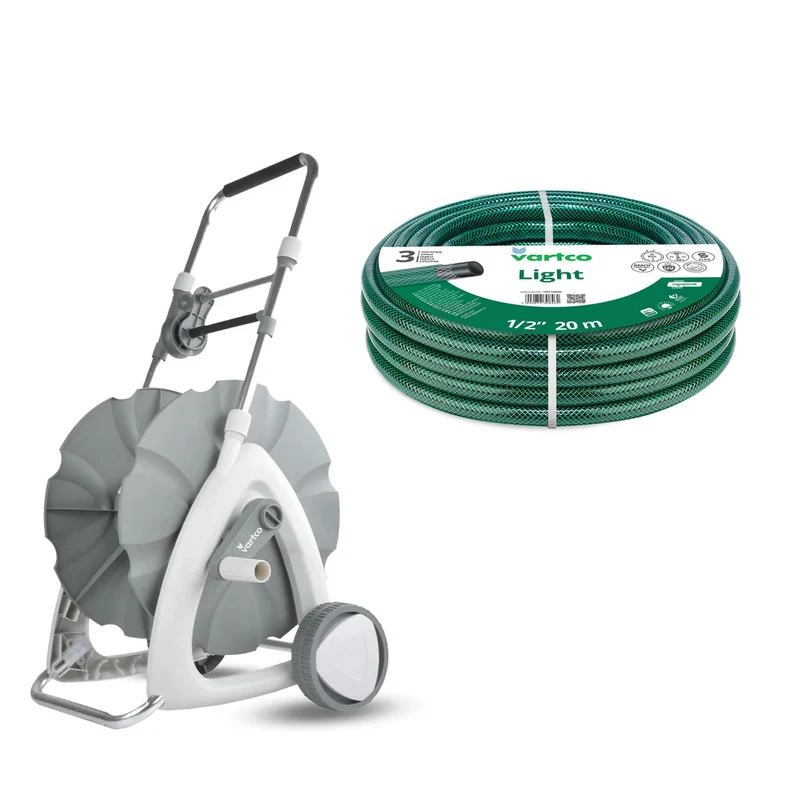 Chariot pour tuyau d'arrosage + tuyau d'arrosage Vartco Light 1/2" 20 m Agaplast