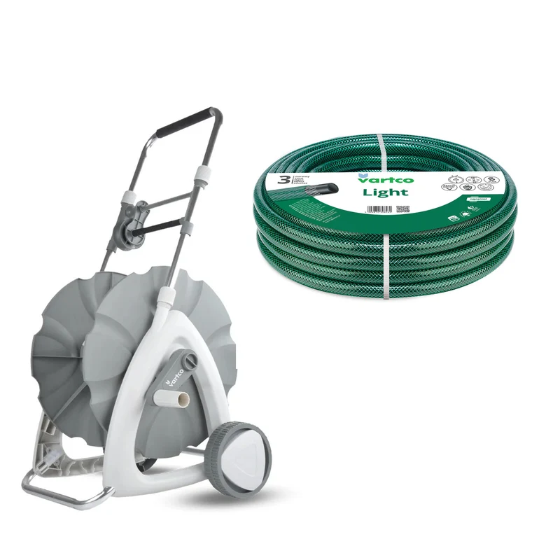 Chariot pour tuyau d'arrosage + tuyau d'arrosage Vartco Light 1/2" 30 m Agaplast