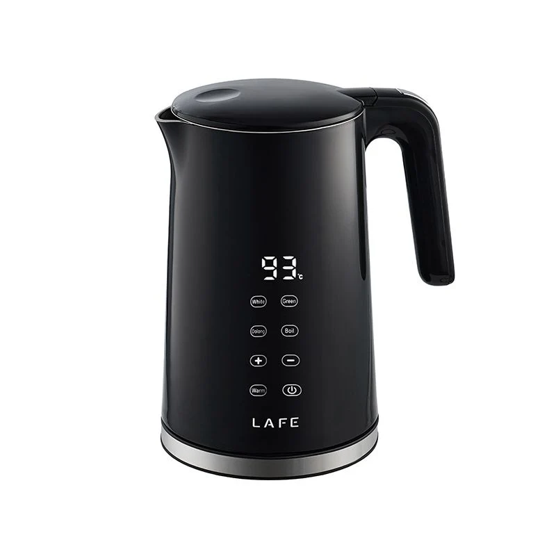 Lafe Digitale Dubbelwandige Thermo-gereguleerde Elektrische Waterkoker 1,7L Zwart– RVS – Temperatuurregeling – Keep Warm Functie – Veilig & Stil