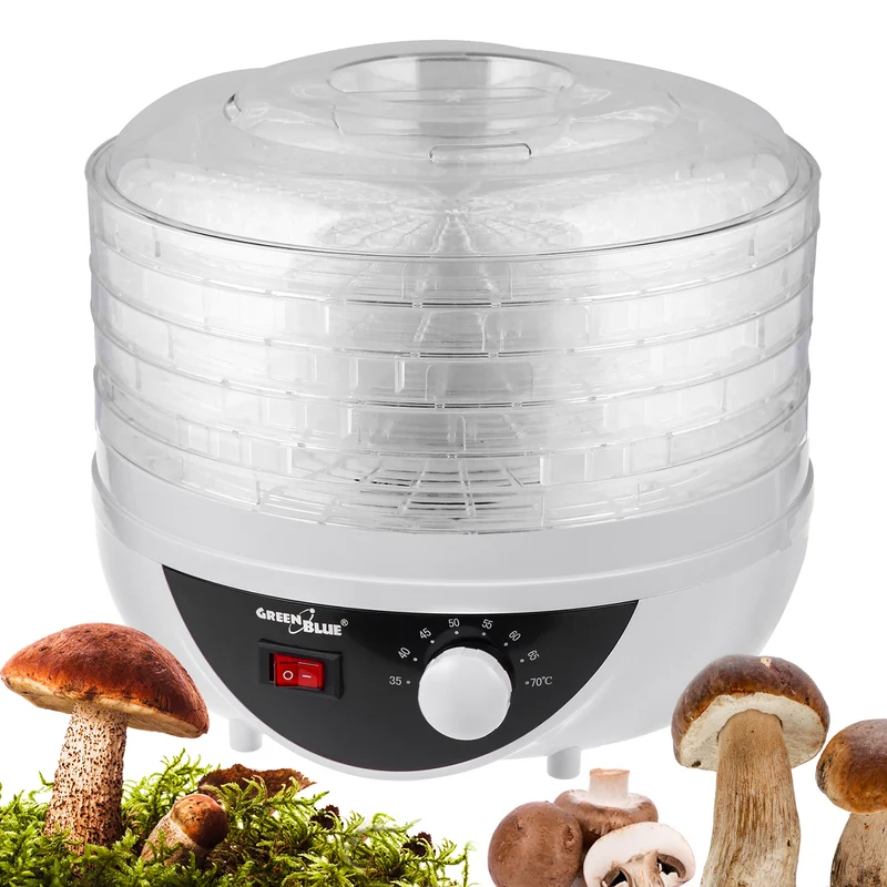 Séchoir GreenBlue pour champignons, légumes et fruits, 250W, extra silencieux, 5 tamis, GB195
