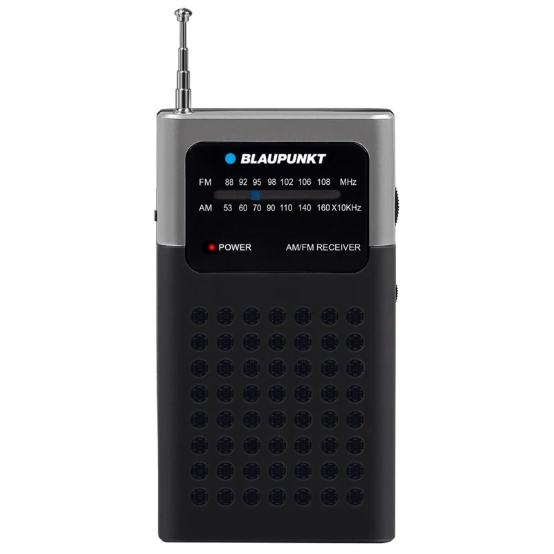 Radio de poche AM/FM Radio portable Antenne télescopique Format de poche Haut-parleur intégré 1,5" Fonctionne sur piles