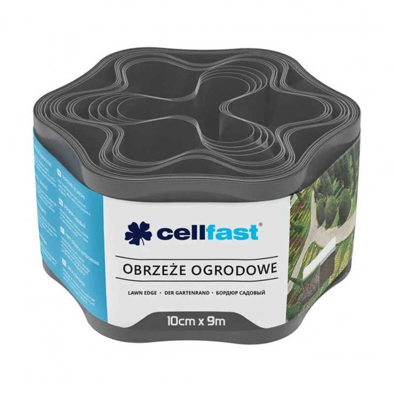 Bordure de jardin Cellfast Séparateur de pelouse en cellulose, 10 cm 9 m, graphite