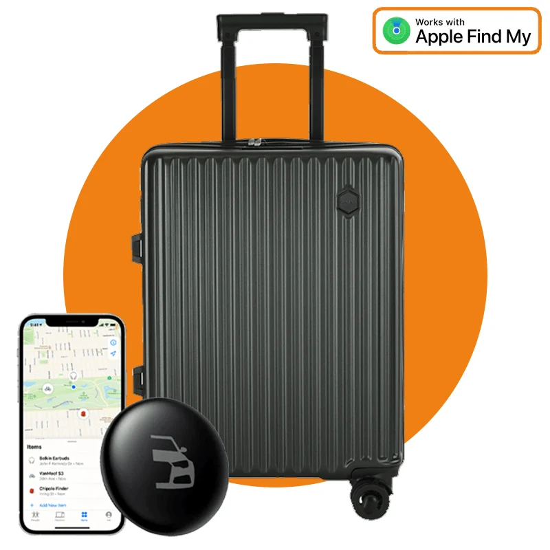 Smart Tag Bluetooth/GPS Koffertracker – Bescherm je Bagage met Tracer Maps en Zoek Mijn App iOS/iPhone – Zwart