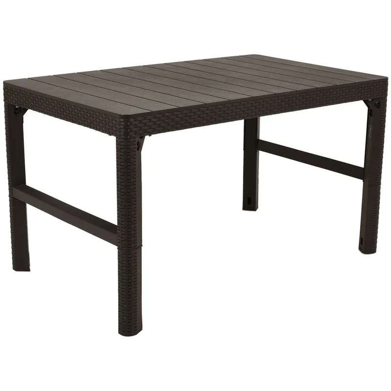 Table de jardin 2 en 1 en rotin Lyon Rattan marron Keter Allibert