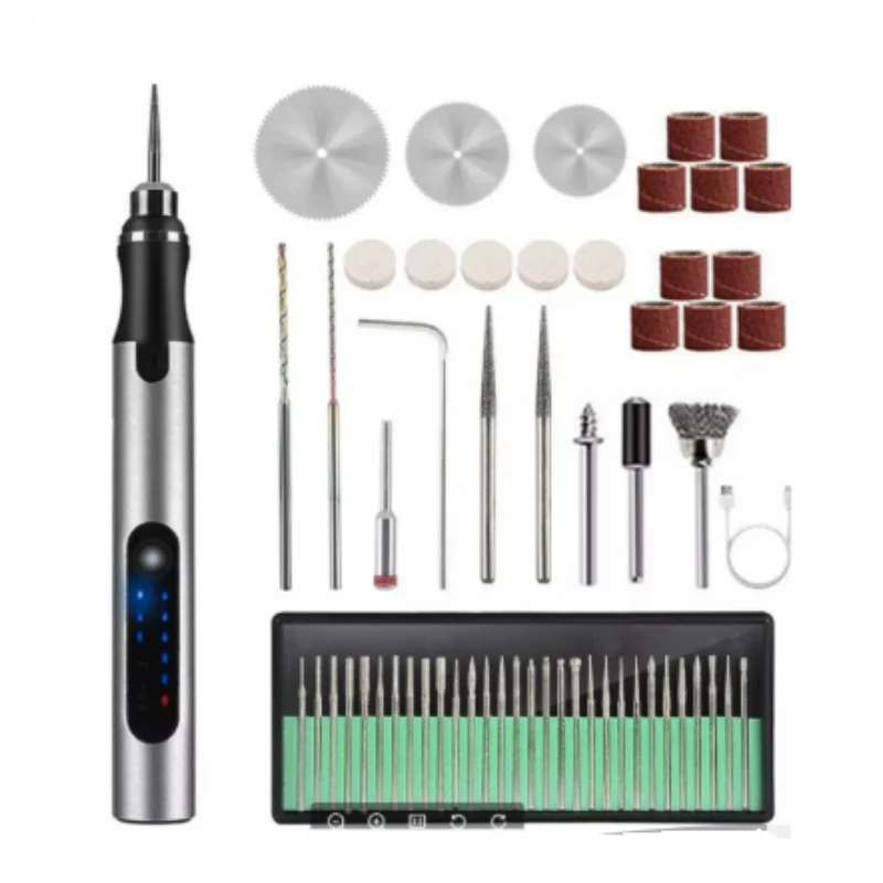 EngravePro – Precisie elektrisch graveergereedschapset met meerdere accessoires voor doe-het-zelf-projecten