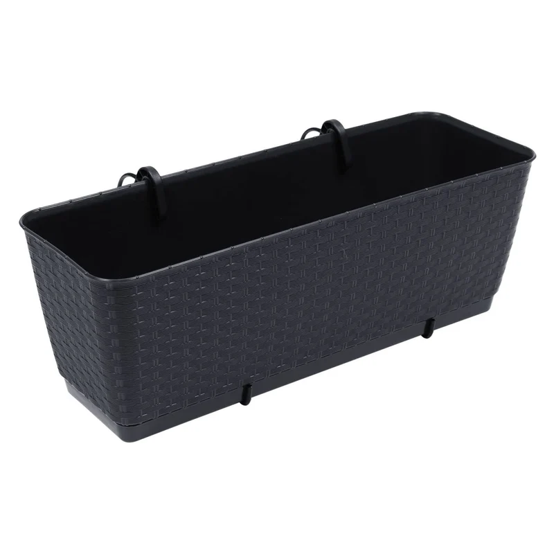 Pot de fleurs 12L avec crochet Ratolla anthracite Prosperplast DRL500PW