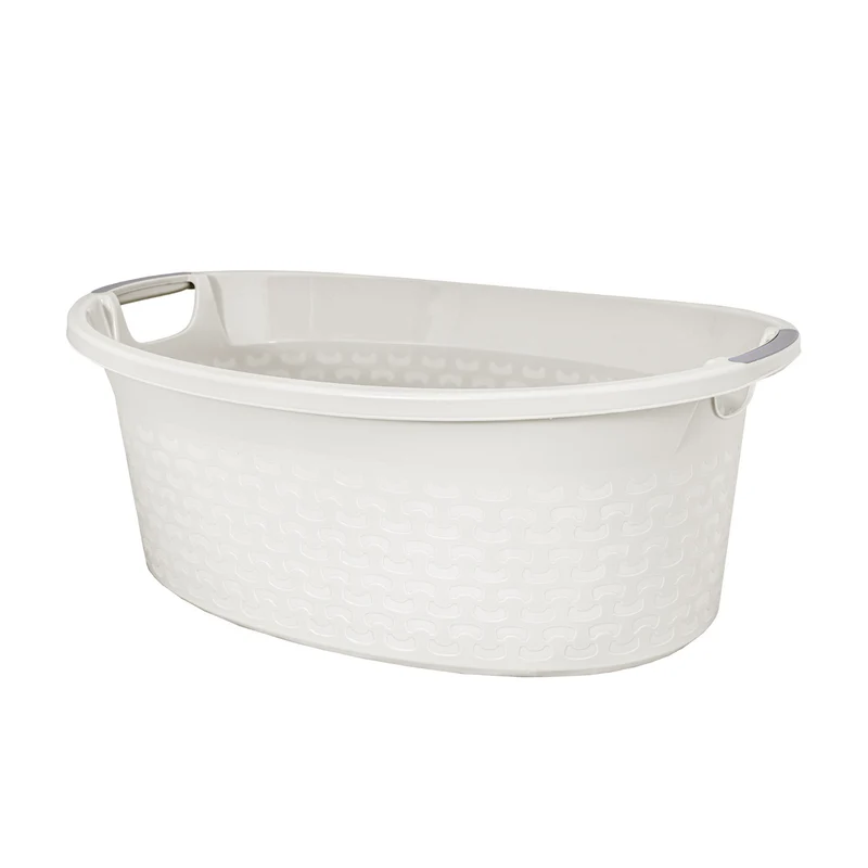 Bac à Linge avec Poignées Branq Cotton 40L blanc antique