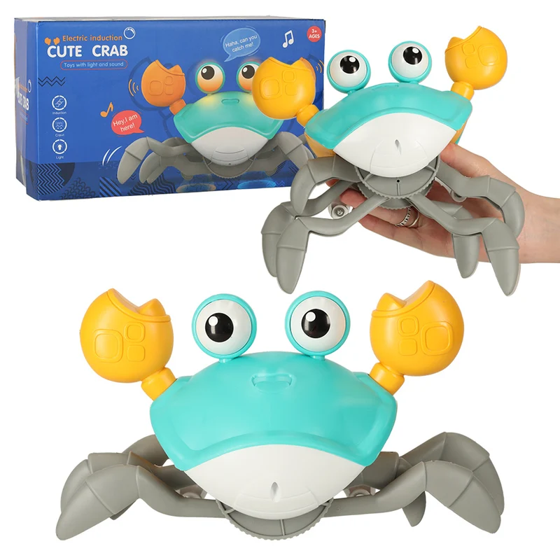 Kruipende en Dansende Krab – Muzikaal Interactief Speelgoed – Sensorisch Baby Speelgoed – Educatief & Oplaadbaar – Groen