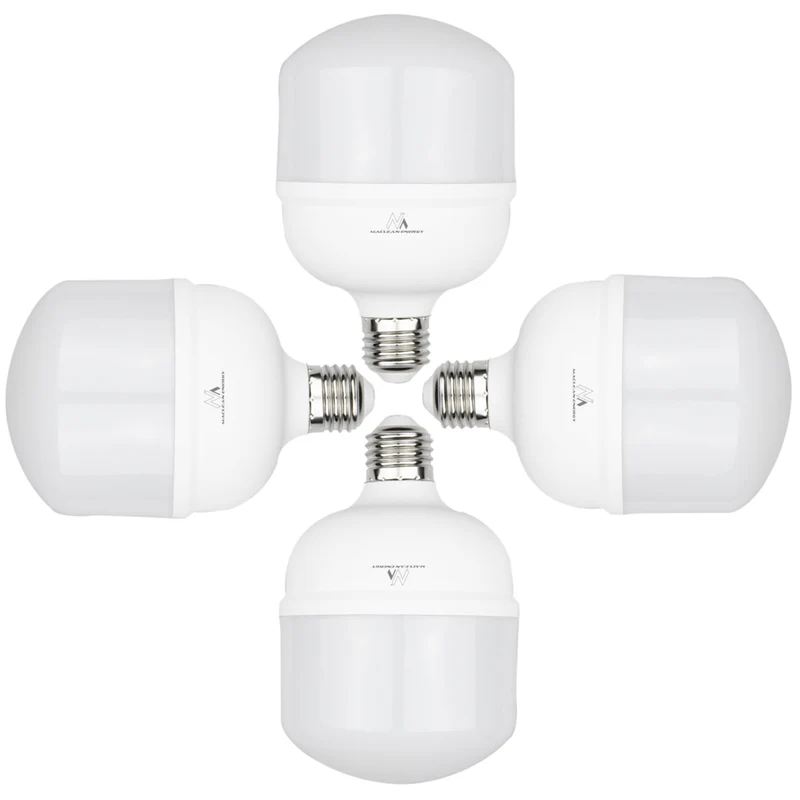 4x Ampoule LED MCE E27 Ampoule LED Angle de lumière 200 degrés Lampe à économie d'énergie haute performance Ampoule à incandescence ultra claire (Blanc froid, 48W / 5040 lumens)