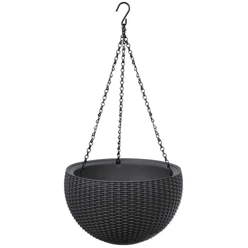 Pot de fleurs suspendu sphère avec chaîne Keter anthracite