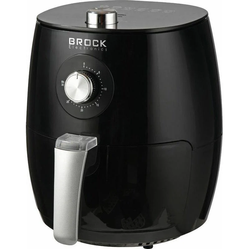 Brock Electronics Airfryer 3,5L – Heteluchtfriteuse zonder Olie – PFAS-vrij – 1300-1500W – Zwart – 6 Automatische Programma’s – Gezond Frituren – Compacte Airfryer voor Gezin of Single’s – Zwart