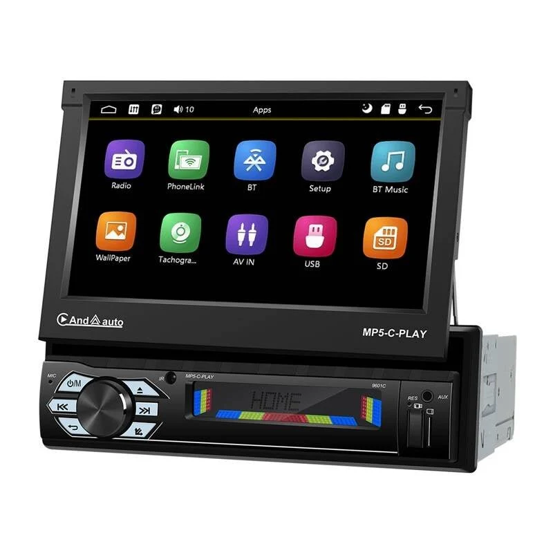 Podofo A3012 9.0-inch Auto Scherm Uitklapbare Radio met CarPlay en Android Auto – Bluetooth GPS WiFi en USB