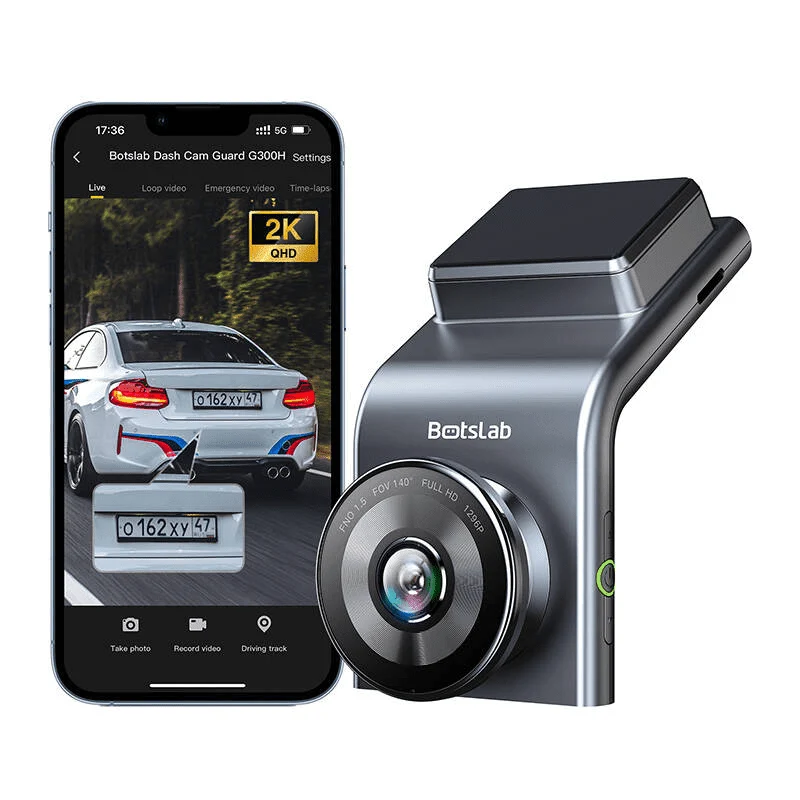 Botslab G300H Pro Dashcam 2K 2304P 1CH FHD Wifi Video Recorder Zwart