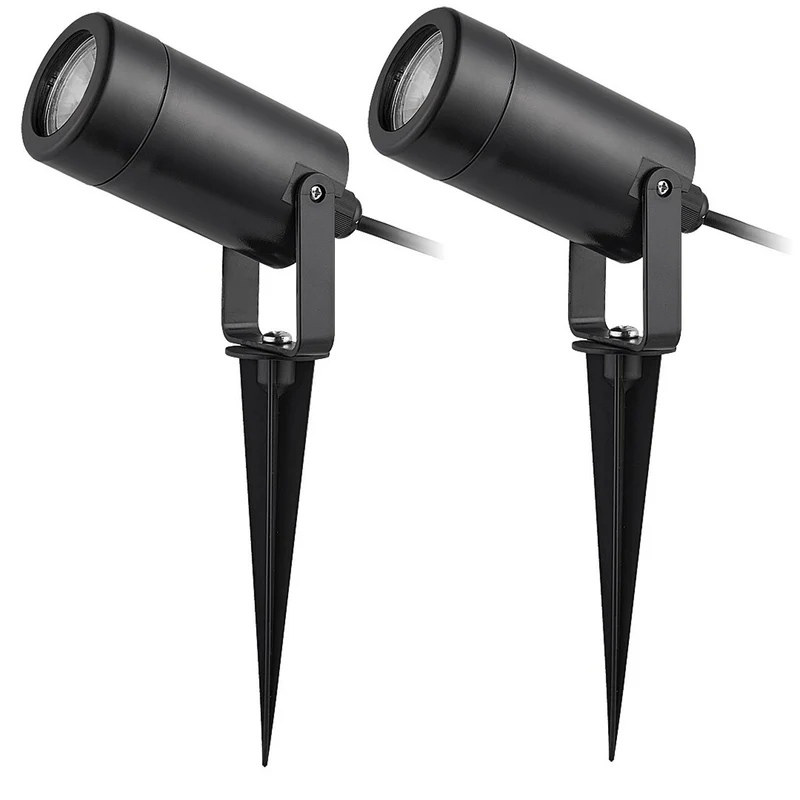 Lampe d'extérieur Rabalux Krobia, IP65, couleur noire, culot GU10, 4 W max., 7814, 2 pièces