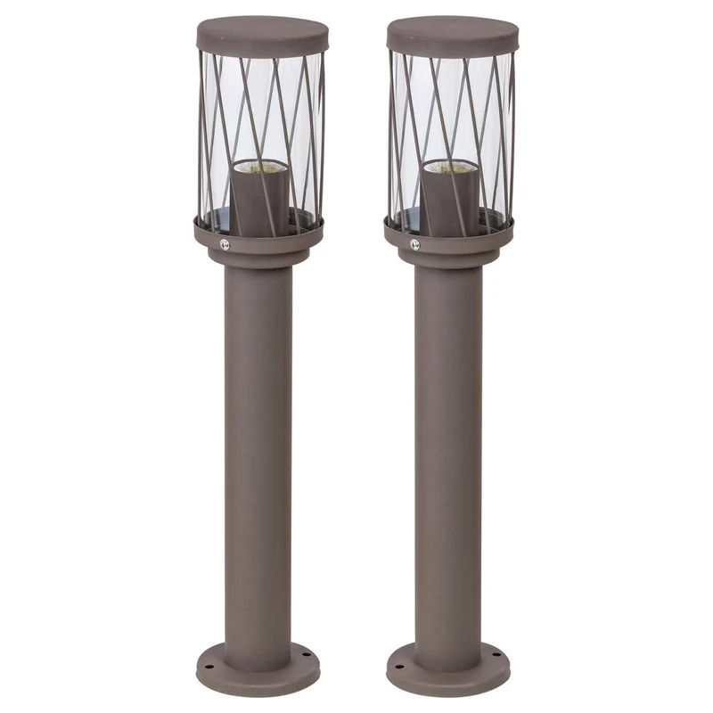 Lampe de jardin sur pied Rabalux Budapest, IP44, couleur marron, culot E27, 40 W max., 8889, 2 pièces