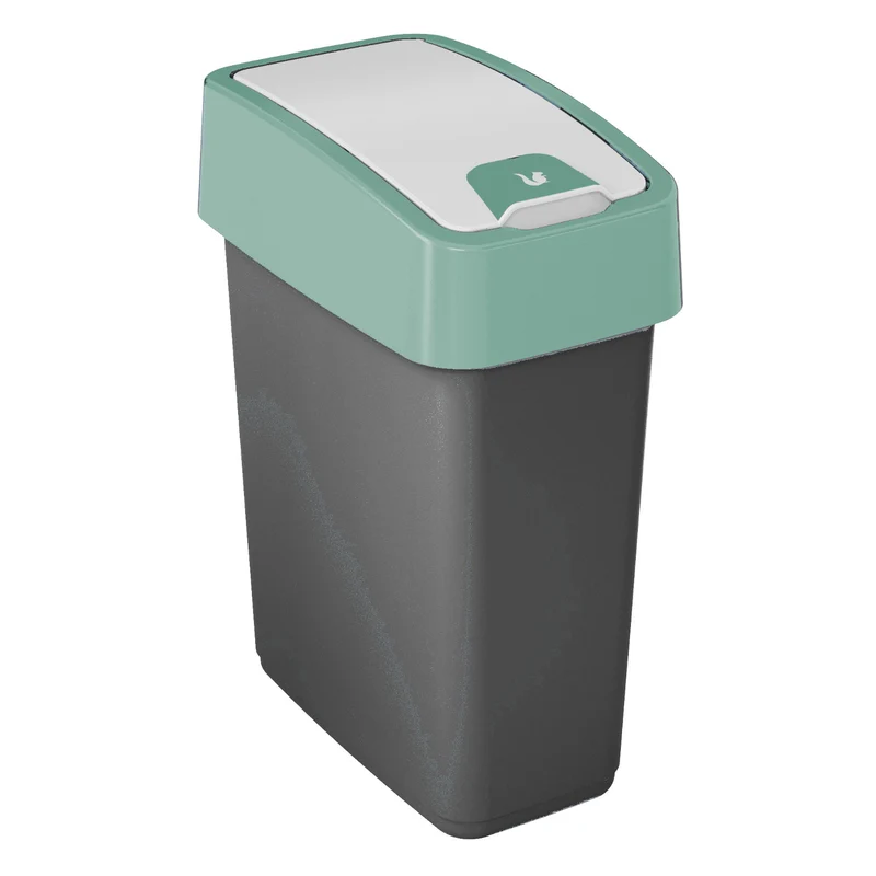 Poubelle à couvercle poussoir 10l Keeeper Magne - couvercle vert