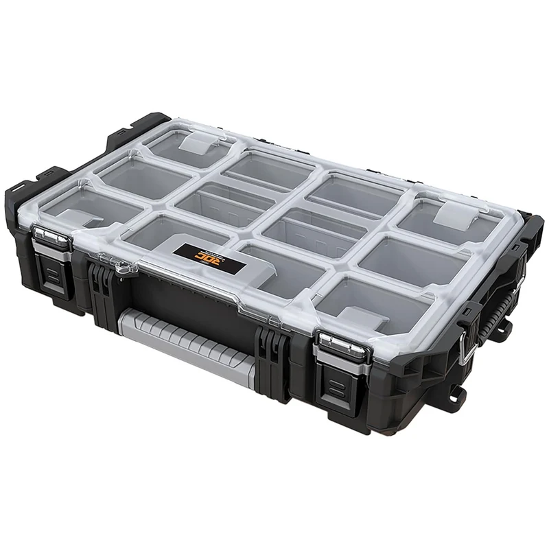 Rangement à outils Keter ROC Pro Gear 1.0, capacité de plus de 13 litres, couvercle transparent et résistant, joint d'étanchéité protégeant de la poussière et de l'eau, loquets métalliques, 257190