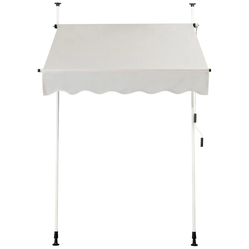 Trendmix Uitschuifbare Klemluifel 150×120 cm – Beige – Verstelbaar tot 300 cm – UV-bescherming – Zonnescherm voor Balkon, Terras & Tuin