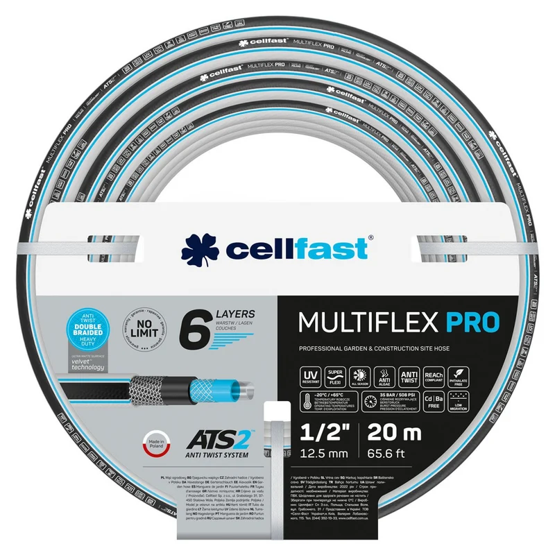 CELLFAST MULTIFLEX PRO ATS2 Tuyau d'arrosage 1/2 20m 6 plis