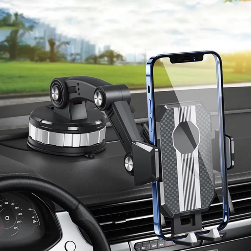 Autotelefoonhouder met Sterke Zuignap, 360° Rotatie, Eén-Hand Bediening – Universele Smartphone Mount voor Auto