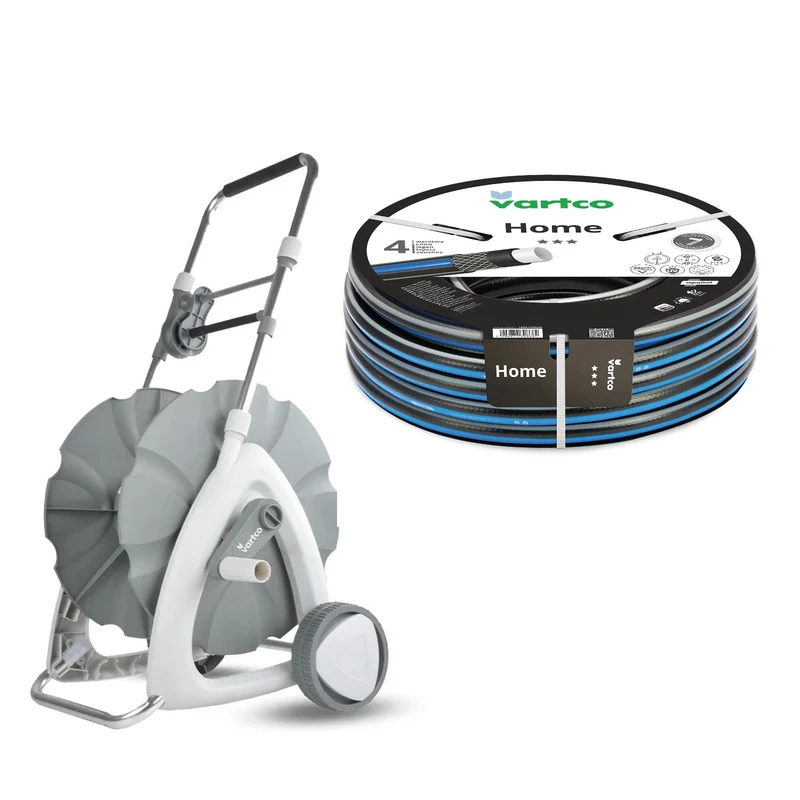 Chariot pour tuyau d'arrosage + tuyau d'arrosage Vartco Home 1/2" 30 m Agaplast