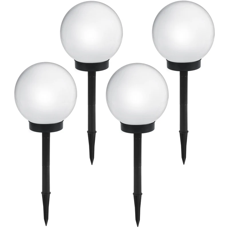 Lampe solaire GreenBlue, autoportante, jardin, sphère 25x25x58cm, LED blanche, GB166, 4 pièces