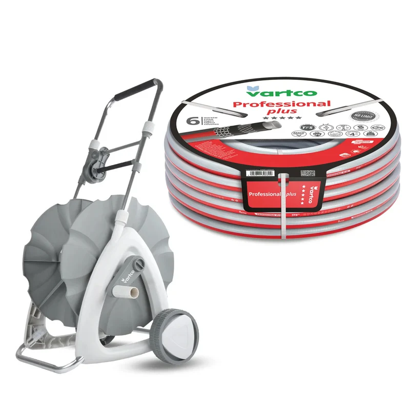 Chariot pour tuyau d'arrosage 1/2" 45 m + Tuyau d'arrosage Vartco Professional Plus 1/2" 30 m Agaplast