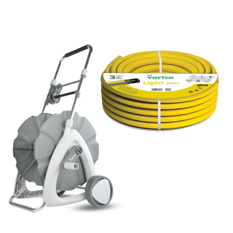 Chariot pour tuyau d'arrosage + tuyau d'arrosage Vartco Light Plus 1/2" 30 m Agaplast