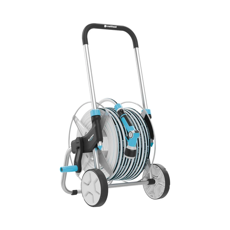 Set d'arrosage jardin tuyau 1/2" 50m dévidoir sur roues Cellfast Ergo Explorer MULTIFLEX