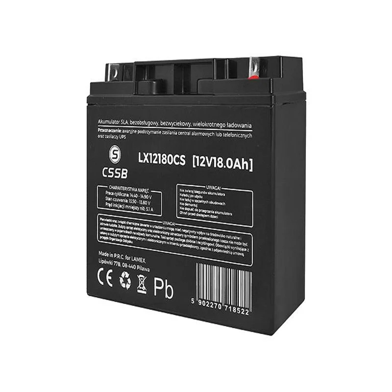 Batterie gel 12V 18Ah sans entretien, sans fuite LX12180