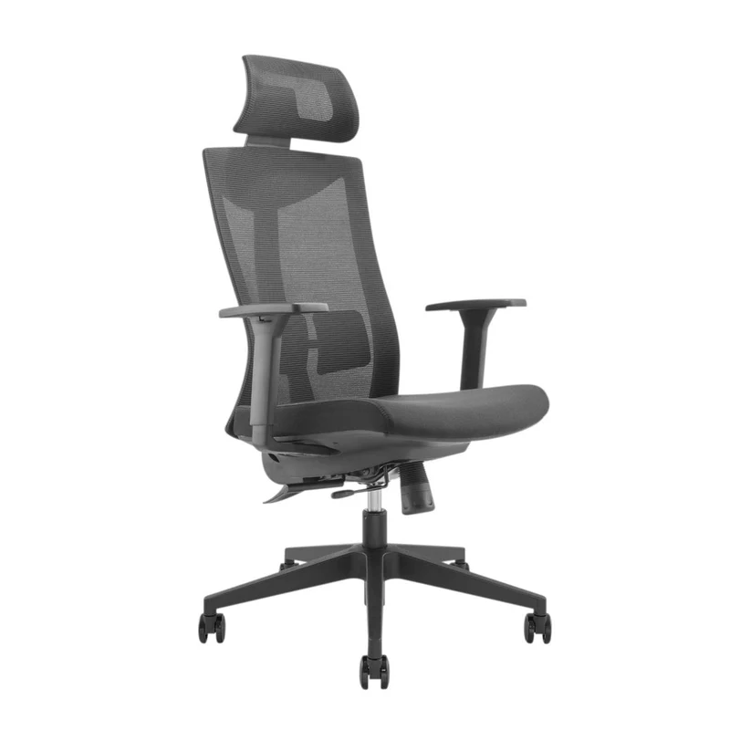 Siège de bureau ergonomique avec roulettes et support lombaire, siège pivotant, réglable en hauteur, fonction d'inclinaison du dossier Siège de bureau, charge maximale 150 kg