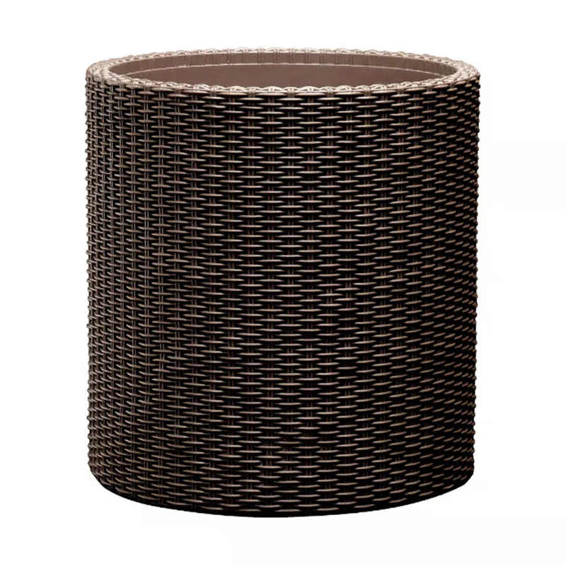 Pot de fleurs Keter Cylinder Planter M, rond, diamètre 36 cm, couleur bronze.