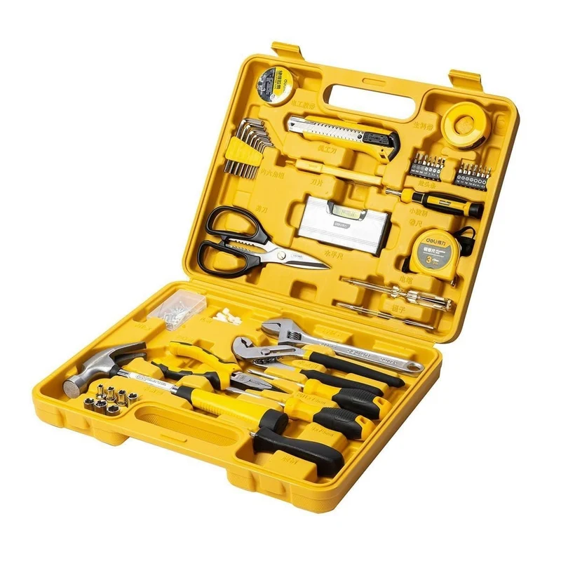 Deli 48-delige Tools Huishoudelijke Gereedschapset Koffer (EDL1048J) Geel [Gereedschap - Deli]