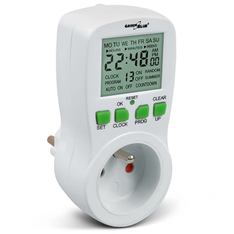 Minuterie programmateur numérique 16 programmes GreenBlue GB107