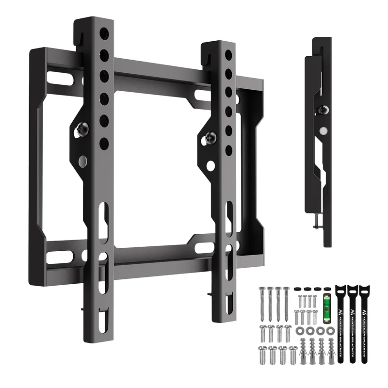 Support / fixation pour téléviseur Maclean, VESA max. 200x200, 13-43", jusqu'à 45 kg, noir, inclinaison réglable de 0° à -8°, MC-186