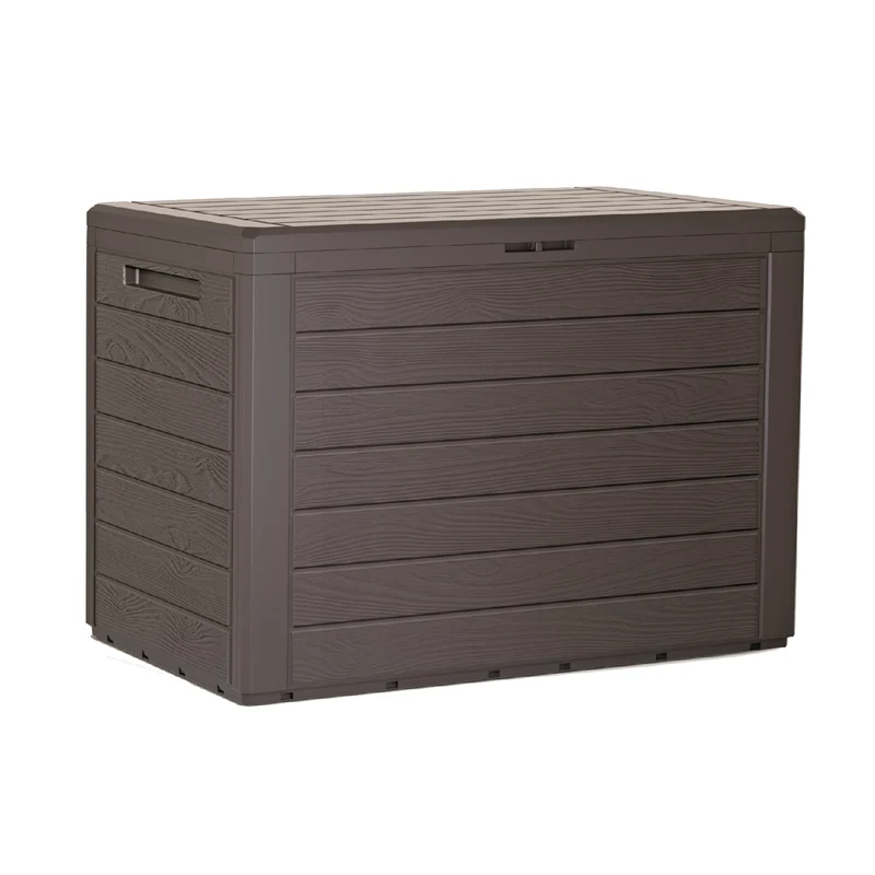 Jardinière Prosperplast Woodebox 190L MBWL190-440U - couleur terre d'ombre (umbra) coffret boite de rangement