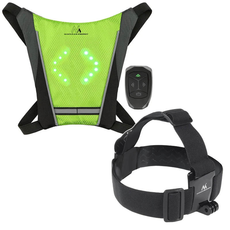 Sac à dos avec signal lumineux LED, télécommande, étanchéité : télécommande IPx5, sac à dos IPX2 + bandeau sportif pour téléphone MC-825