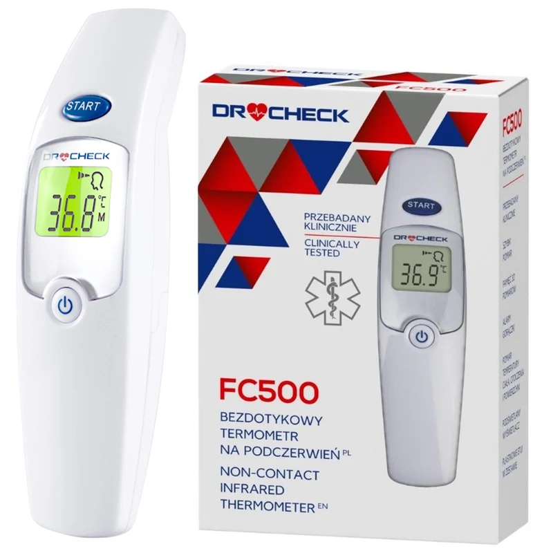 Thermomètre infrarouge sans contact DrCHECK FC500 Mémoire pour 30 mesures