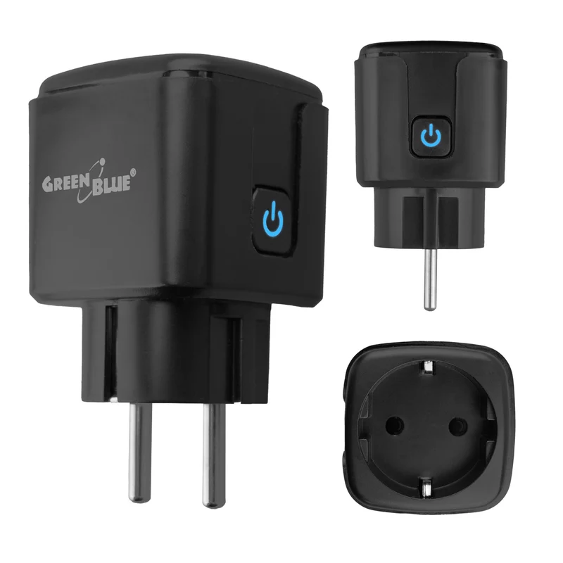 Prise WiFi GreenBlue à commande à distance, compatible Android/iOS/Alexa/Google Home, minuterie, compteur de consommation, max. 16 A/3 840 W, GB735 B