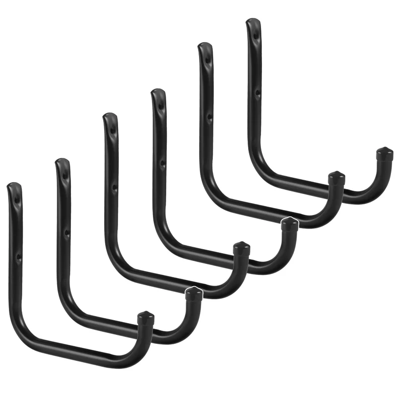 Lot de 6 supports muraux Maclean pour pneus, roues, échelles, vélos, en acier, charge maximale de 22 kg par support, MC-487