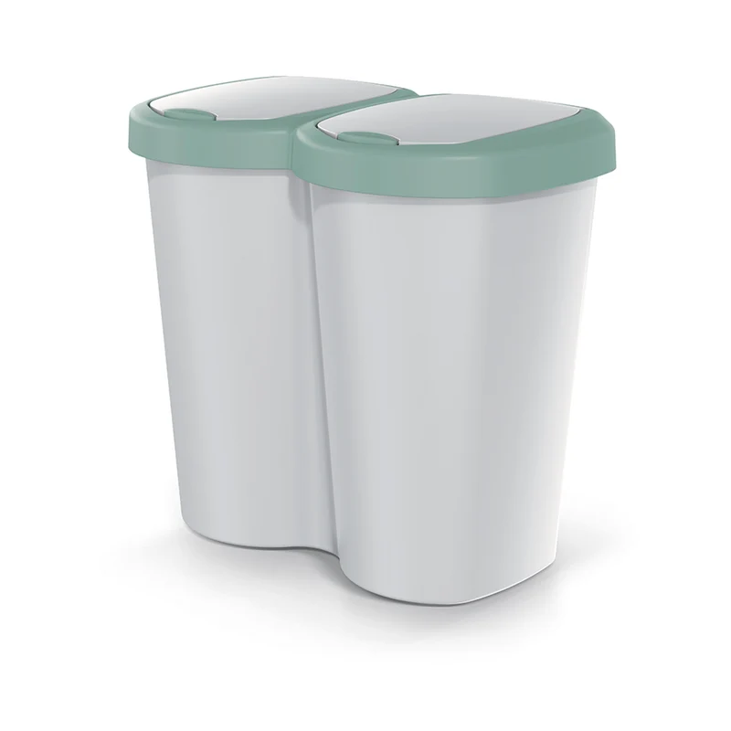 Poubelle Compacta B Duo, vert/ashmere, capacité 40L, un compartiment, deux couvercles, version murale, NDBS40-5575C_427C