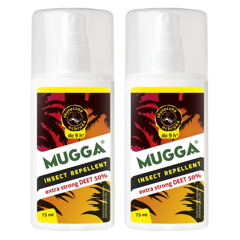 2x Mugga Spray 50% Deet insectifuge 75ml