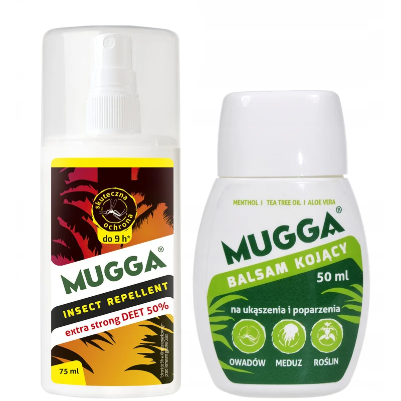 Mugga Strong 50% Deet contre les moustiques et les tiques + Baume Mugga