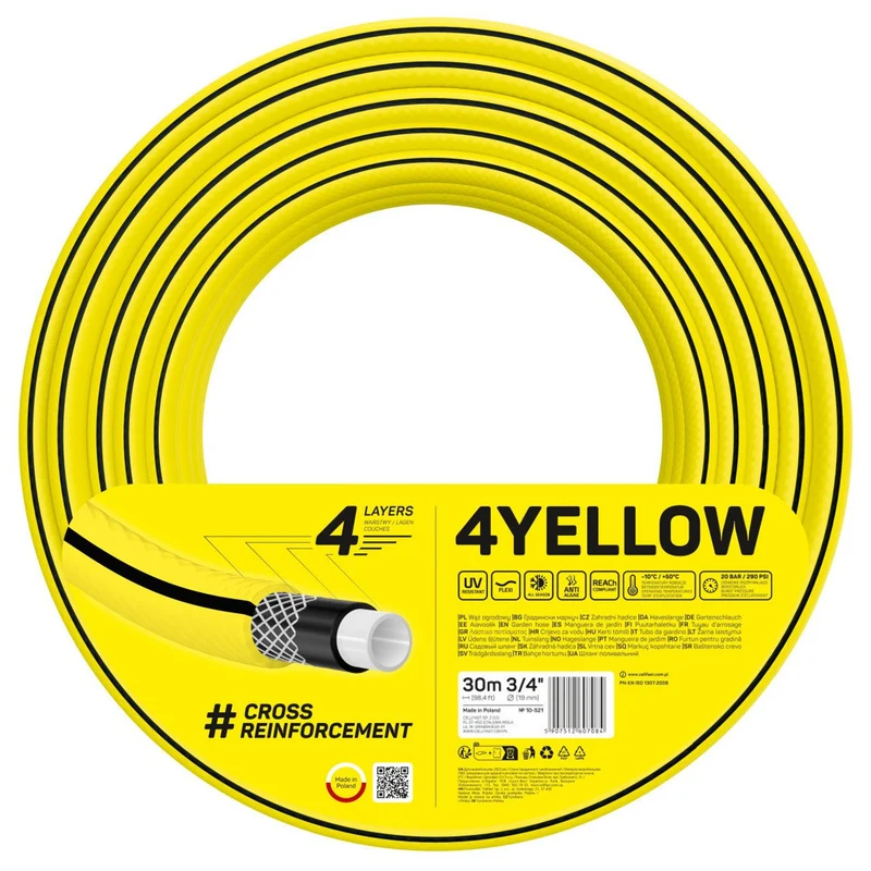Tuyau d'arrosage CELLFAST 4YELLOW 10-521 3/4" 30m 4 plis