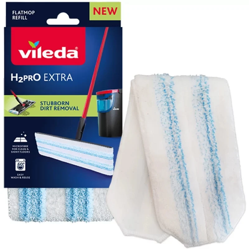 Vileda H2prO mop insert plat, microfibre, lavable en machine, 175786