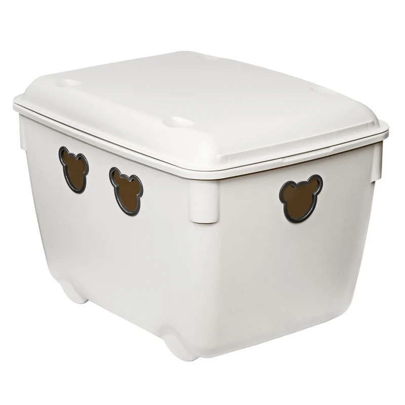 Bac à jouets Branq, 40l, durable, blanc antique, Bear